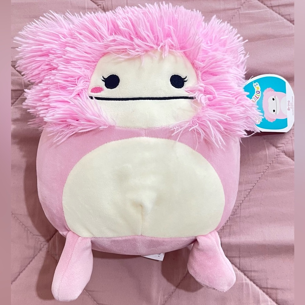 Pink Plush Squishmallow with Fluffy Mane